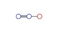 nitrous oxide molecule, structural chemical formula, ball-and-stick model, isolated image dinitrogen oxide