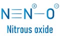 Nitrous oxide or NOS, laughing gas, N2O molecule. Skeletal formula.