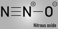 Nitrous oxide or NOS, laughing gas, N2O molecule. Skeletal formula.