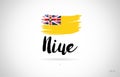 niue country flag concept with grunge design icon logo