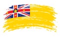 Niue flag in grunge brush stroke, vector