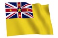 Flag of Niue waving in the wind