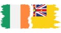 Niue and Ireland grunge flags connection vector