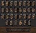 Nixie Alphabet Isolated Asset Pack Royalty Free Stock Photo