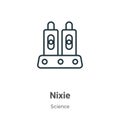 Nixie outline vector icon. Thin line black nixie icon, flat vector simple element illustration from editable science concept