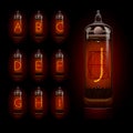 Nixie tube alphabet a to j