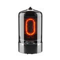 Nixie tube indicator isolated on white. The number zero of retro. 3d rendering.