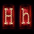 Nixie tube indicator set of letters the whole alphabet. The letter H . Royalty Free Stock Photo