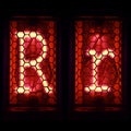 Nixie tube indicator set of letters the whole alphabet. The letter R Royalty Free Stock Photo