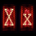 Nixie tube indicator set of letters the whole alphabet. The letter X Royalty Free Stock Photo