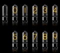 Nixie tubes with digits isolated on black. 3d rendering