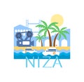 Niza Classic Toristic Scenery Royalty Free Stock Photo