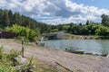 cars queue to the ferryboat Royalty Free Stock Photo