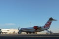 Nizhnekamsk, Russia, 25-05-2019: Staff prepare plane to flight in airport. Royalty Free Stock Photo