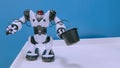 White humanoid robot dancing