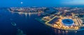 Nizhny Novgorod. Evening panorama of the Arrow. The setting of Naboo Royalty Free Stock Photo