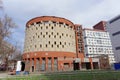 Nizhny Novgorod, Russia. - April 26.2016. Abandoned unfinished building multi-level car park on the street Izhora. Royalty Free Stock Photo