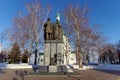 Nizhny Novgorod, Russia - February 5.2016. Monument to Prince George Vsevolodovich and Saint Simon of Suzdal in the