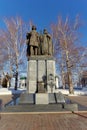 Nizhny Novgorod, Russia - February 5.2016. Monument to Prince George Vsevolodovich and Saint Simon of Suzdal in the