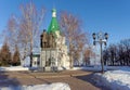 Nizhny Novgorod, Russia - February 5.2016. Monument to Prince George Vsevolodovich and Saint Simon of Suzdal in the