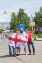 Russia. English fans on the streets of the city