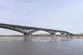 Nizhny Novgorod, Russia. - March 24.2017. Canavinsky bridge over the river Oka.