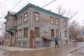 Nizhny Novgorod, Russia. - March 24.2017. Residential wooden two-storey house on the lane of the University 1.