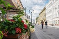 Nizhny Novgorod, Russia, May 29, 2023. Bolshaya Pokrovskaya street Pokrovka is the main street of the historical center