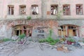 Nizhny Novgorod, Russia. - May 24.2018. Demolition of an abandoned residential stone two-story house on Sovetskaya Street 2A.