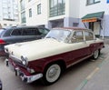 Nizhny Novgorod, Russia. - May 20.2016. Restored vintage car Volga GAZ-21 in the yard of a house.