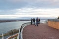 Nizhny Novgorod, Russia - November 11, 2015. View of Volga river from a viewing platform near the stairs Chkalov