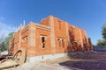 Nizhny Novgorod, Russia. - October 1.2018. The beginning of the construction of the Orthodox Church in honor of the holy Royalty Free Stock Photo