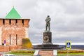 Monument to Valery Pavlovich Chkalov in Nizhny Novgorod. Autumn cloudy day