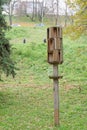 Nizhny Novgorod, Russia. - October 13.2016. A wooden object on a stick in the Alexander Garden.