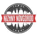 Nizhny Novgorod Russia Round Travel Stamp. Icon Skyline City Design. Seal Tourism Badge Illustration Clip Art. Royalty Free Stock Photo