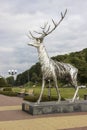 In Nizhniy Novgorod on embankment of Volga River there is a sculpture of a deer made of metal. Deer-symbol of Nizhny Novgorod.