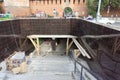 Nizhny Novgorod, Russia. - September 12.2017. Repair of the underground passage under the Minin Square. The transition is used as Royalty Free Stock Photo