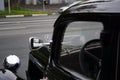 Nizhny Novgorod, Russia, st. Gorky 10.13.2021. Retro car Mercedes black color with a logo on the hood.