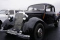 Nizhny Novgorod, Russia, st. Gorky 10.13.2021. Retro car Mercedes black color with a logo on the hood.