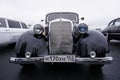 Nizhny Novgorod, Russia, st. Gorky 10.13.2021. Retro car Mercedes black color with a logo on the hood.