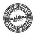 Nizhny Novogorod Russia Round Stamp Icon Skyline City Design Badge Rubber.