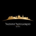 Nizhny Novrogod Russia city silhouette black background