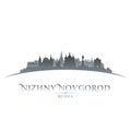 Nizhny Novrogod Russia city silhouette white background