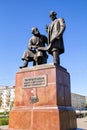 Monument to the inventors of the first locomotive in Russia