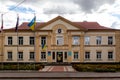 Nizhyn, Ukraine - October 17, 2021: Building of city council and local administration of Nizhyn, Chernihiv region, Ukraine