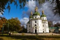 Nizhyn, Ukraine - October 17, 2021: St. Nicholas Orthodox Cathedral in central Nizhyn, Chernihiv region, Ukraine