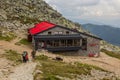 NIZKE TATRY, SLOVAKIA - AUGUST 16, 2020: Kamenna chata cabin at Chopok mountain in Nizke Tatry mountains, Slovak