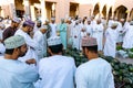 NIZWA, OMAN - NOVEMBER 18, 2022: Nizwa Goat Market. People selling watermelons.Traditional fruits and vegetables bazaar in Nizwa, Royalty Free Stock Photo