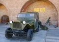 NIZYNY NOVGOROD, RUSSIA- APRIL 15, 2023: Soviet car and mortar of the Second World War