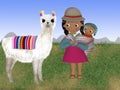 NiÃÂ±a potosina con su bebe y su llama